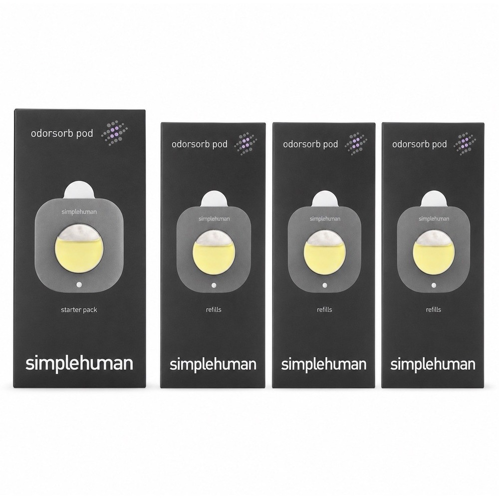 SimpleHuman Odorsorb Pod Starter Pack & 3 Refill 4 Packs Odor Neutralizer Trash